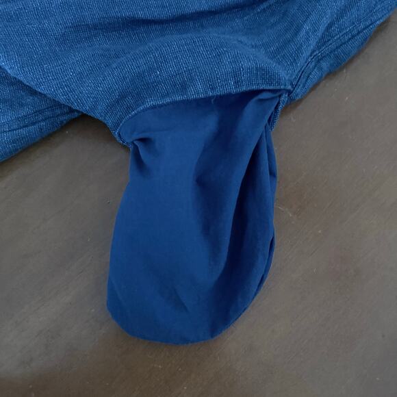 Faherty Gemina Linen Dress Pintuck Indigo Blue Short Sleeves Women Size Small - Picture 9 of 10